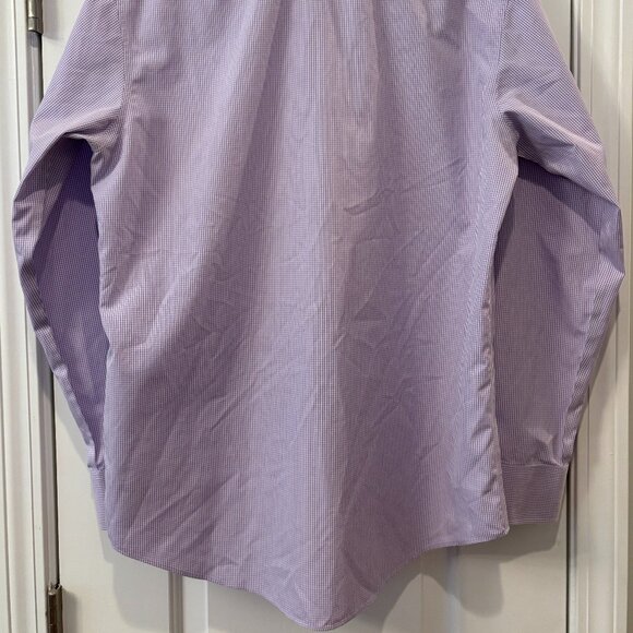 Thomas Pink - Purple Gingham Slim Fit Men's Dress Shirt 15.5 x 34 - Picture 2 of 3